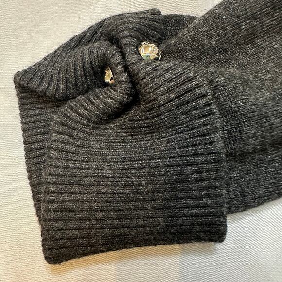 Grace Elements Charcoal Gray Cardigan Sweater Jeweled Button Size Large - Picture 2 of 5